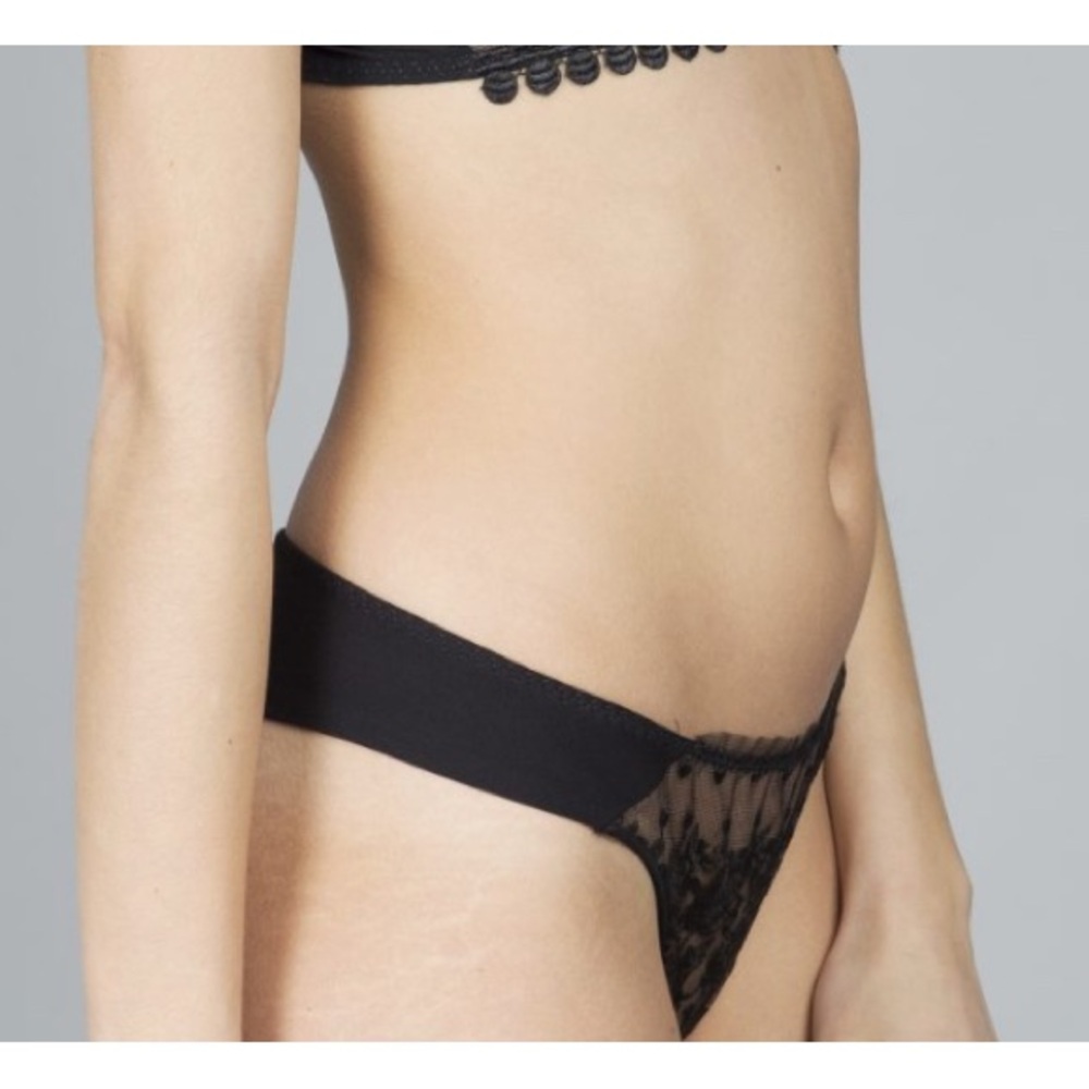 Maison Lejaby Baisers De Paris Cru Tanga In Black View 4